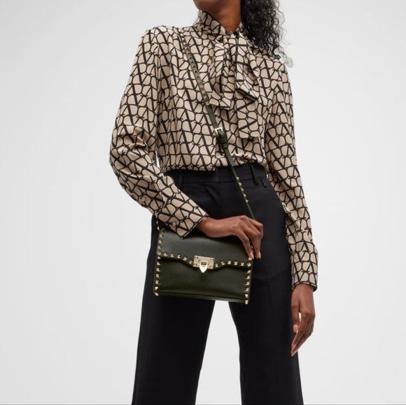 Valentino Rock stud Flip Lock Crossbody/Shoulder Bag - Picture 9 of 9